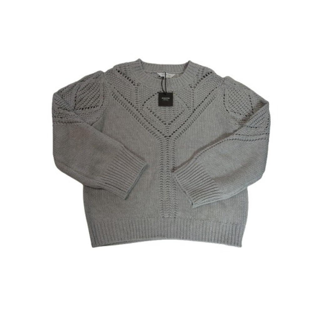 Modern Supply by Sanctuary Gray Knit Sweater Pullover Textured Detail Size L